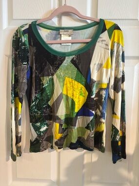 FUZZI JEAN PAUL GAULTIER Abstract Longsleeve Top Size Medium
